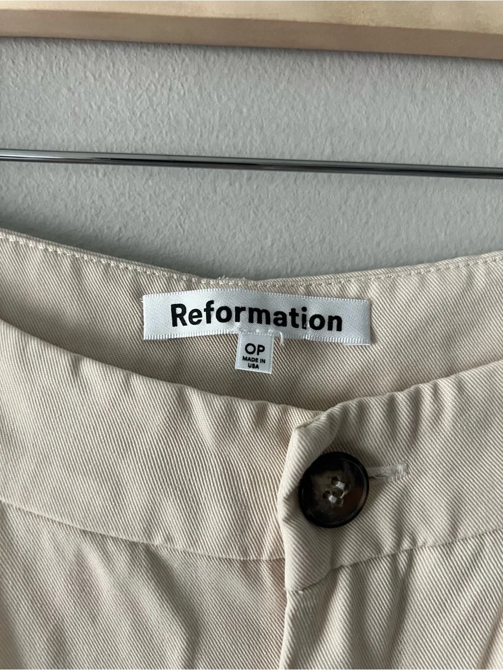 Reformation Mason Pant Oyster 0P Petite Tencel Wide Leg Pleated Trousers